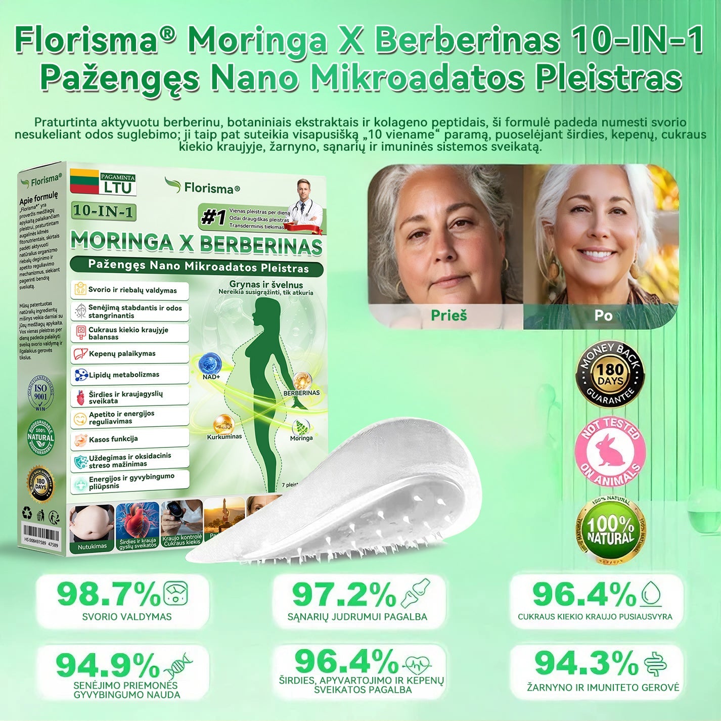 【𝐏𝐚𝐬𝐤𝐮𝐭𝐢𝐧ė𝐬 𝐝𝐢𝐞𝐧𝐨𝐬 𝐚𝐤𝐜𝐢𝐣𝐚 – 𝟗𝟎 % 𝐧𝐮𝐨𝐥𝐚𝐢𝐝𝐚 】 🩵🩵Florisma® 𝑀𝑜𝑟𝑖𝑛𝑔𝑎 𝑋 𝐵𝑒𝑟𝑏𝑒𝑟𝑖𝑛𝑎𝑠 10-𝐼𝑁-1 𝑃𝑎ž𝑒𝑛𝑔ę𝑠 𝑁𝑎𝑛𝑜 𝑀𝑖𝑘𝑟𝑜𝑎𝑑𝑎𝑡𝑜𝑠 𝑃𝑙𝑒𝑖𝑠𝑡𝑟𝑎𝑠