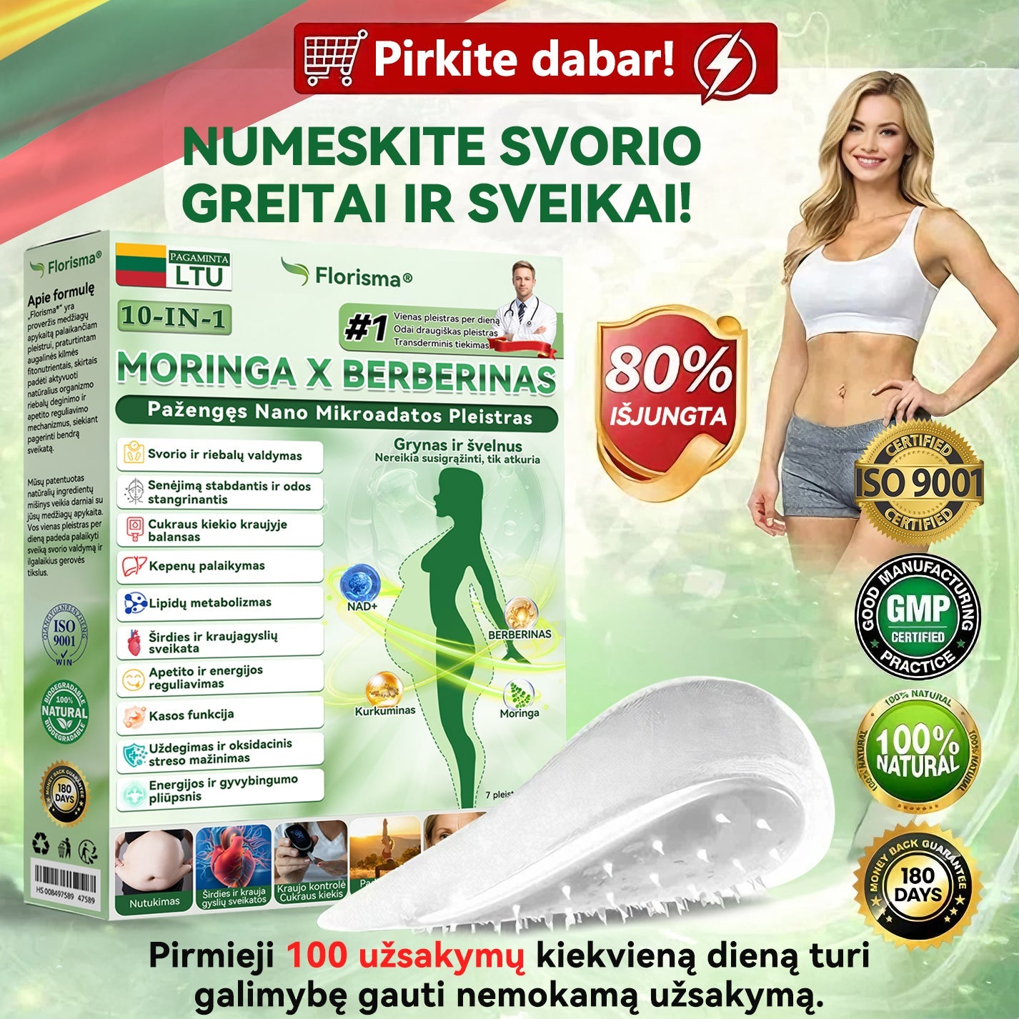 【𝐏𝐚𝐬𝐤𝐮𝐭𝐢𝐧ė𝐬 𝐝𝐢𝐞𝐧𝐨𝐬 𝐚𝐤𝐜𝐢𝐣𝐚 – 𝟗𝟎 % 𝐧𝐮𝐨𝐥𝐚𝐢𝐝𝐚 】 🩵🩵Florisma® 𝑀𝑜𝑟𝑖𝑛𝑔𝑎 𝑋 𝐵𝑒𝑟𝑏𝑒𝑟𝑖𝑛𝑎𝑠 10-𝐼𝑁-1 𝑃𝑎ž𝑒𝑛𝑔ę𝑠 𝑁𝑎𝑛𝑜 𝑀𝑖𝑘𝑟𝑜𝑎𝑑𝑎𝑡𝑜𝑠 𝑃𝑙𝑒𝑖𝑠𝑡𝑟𝑎𝑠